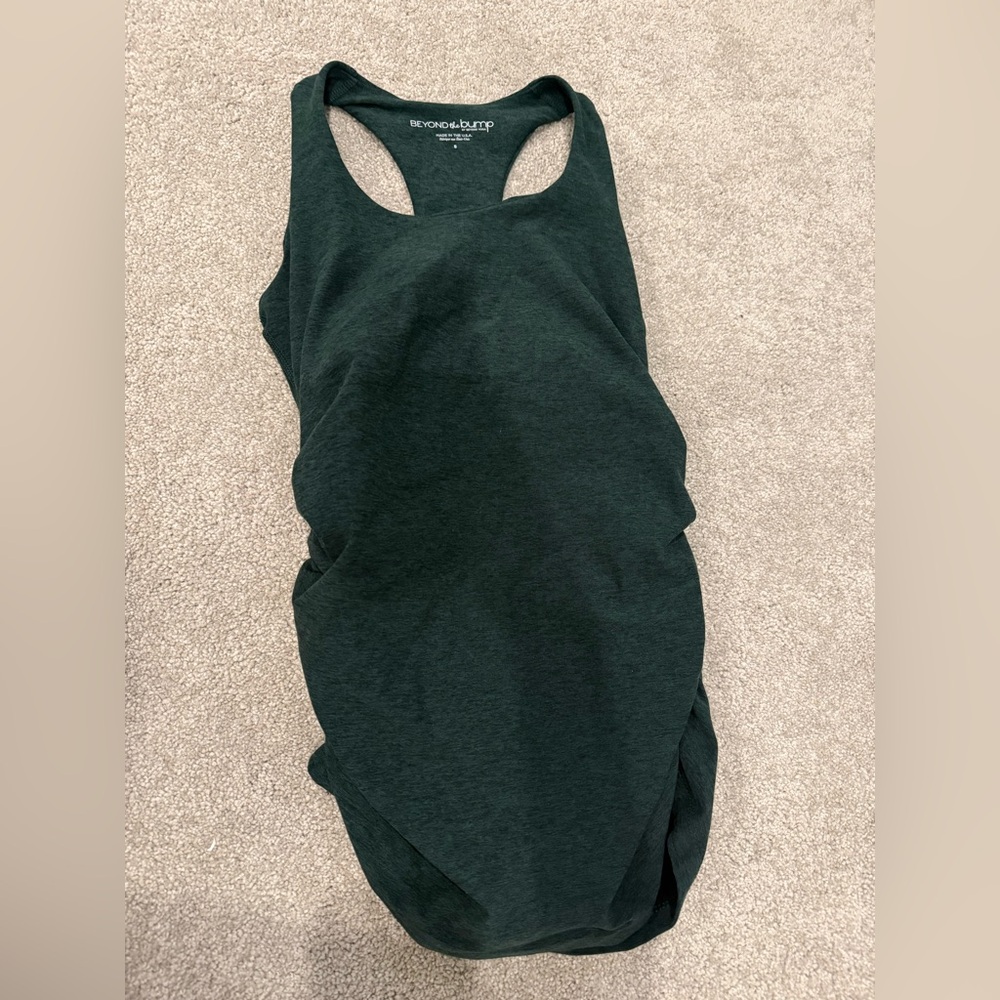 Beyond the Bump Dark Green Racerback Maternity Tank